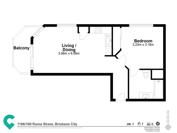 Floorplan of Homely unit listing, zz57/160 Roma street, Brisbane QLD 4000