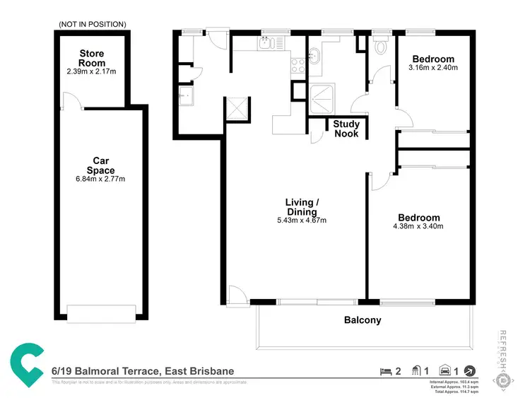 Floorplan of Homely unit listing, 6/19 Balmoral Terrace, East Brisbane QLD 4169