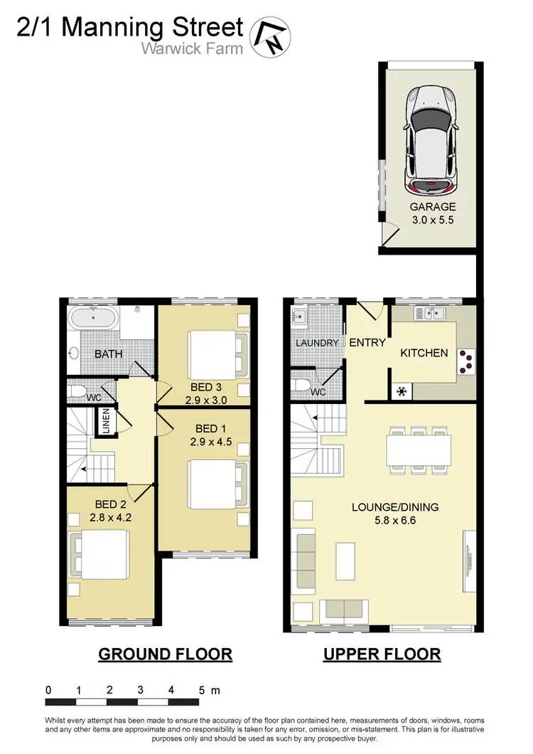 Floorplan of Homely townhouse listing, 2/1 Manning Street, Warwick Farm NSW 2170