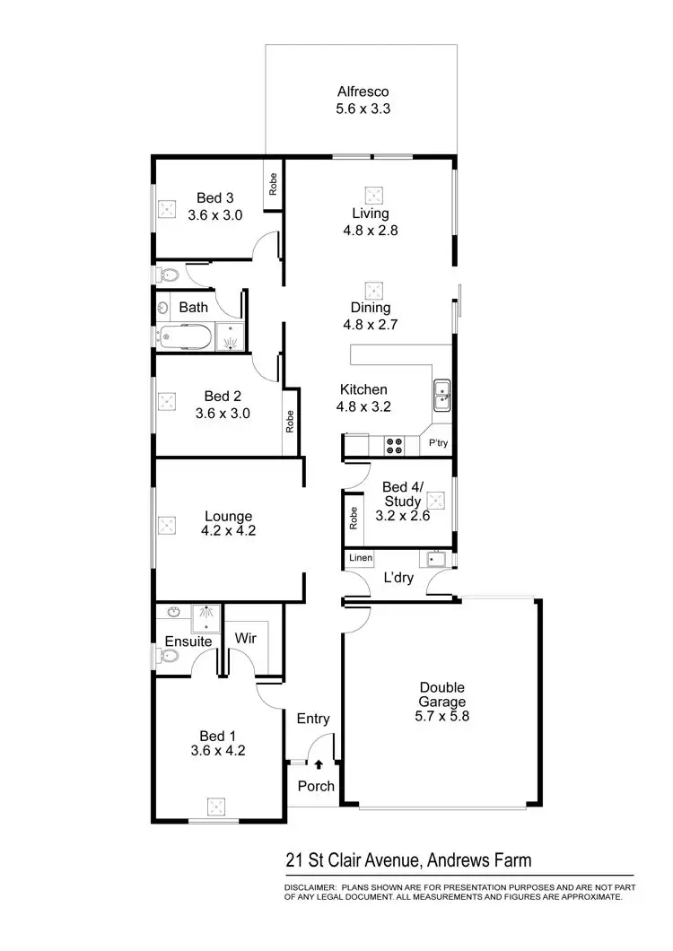 Floorplan of Homely house listing, 21 St Clair Avenue, Andrews Farm SA 5114