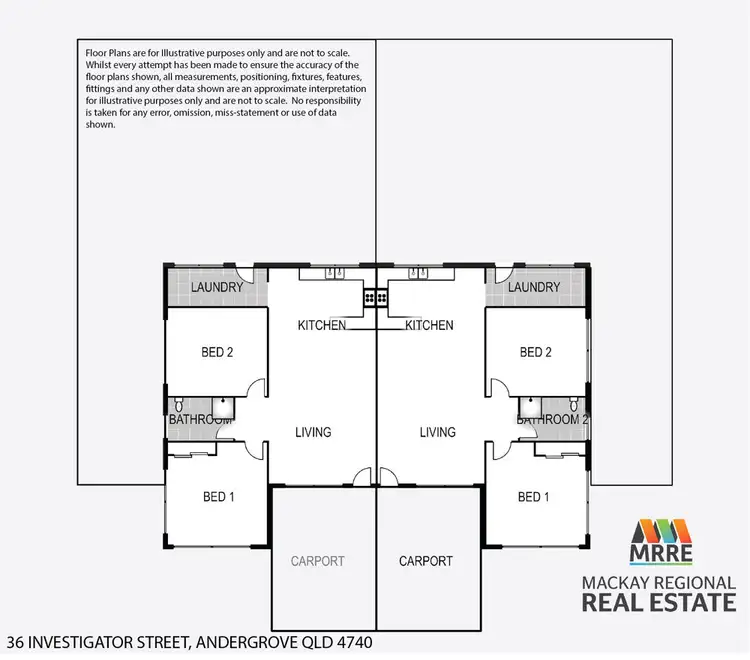 Floorplan of Homely semi-detached listing, 36 Investigator Street, Andergrove QLD 4740