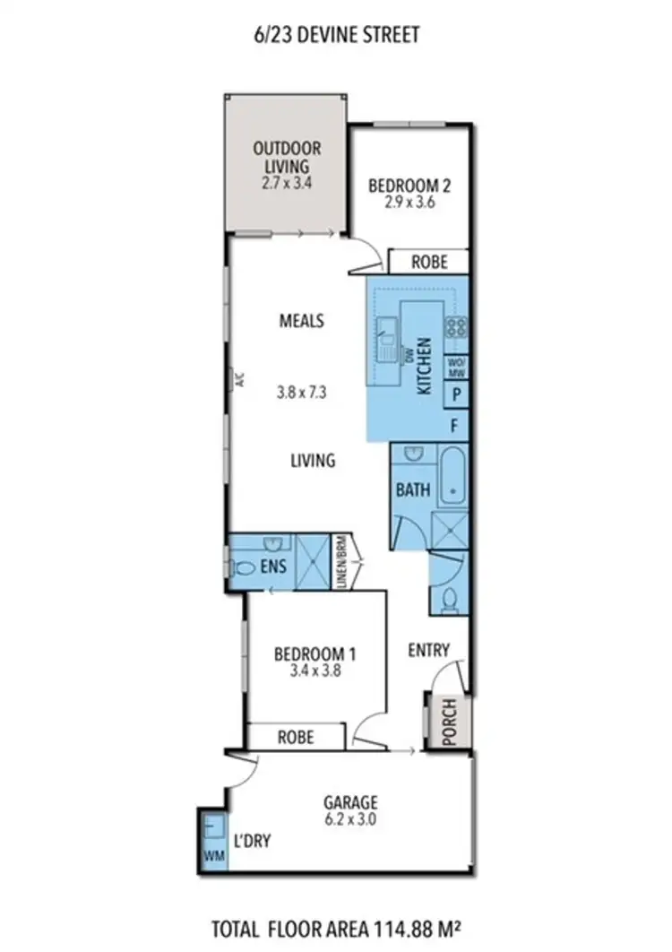 Floorplan of Homely unit listing, 6/23 Devine Street, Harristown QLD 4350