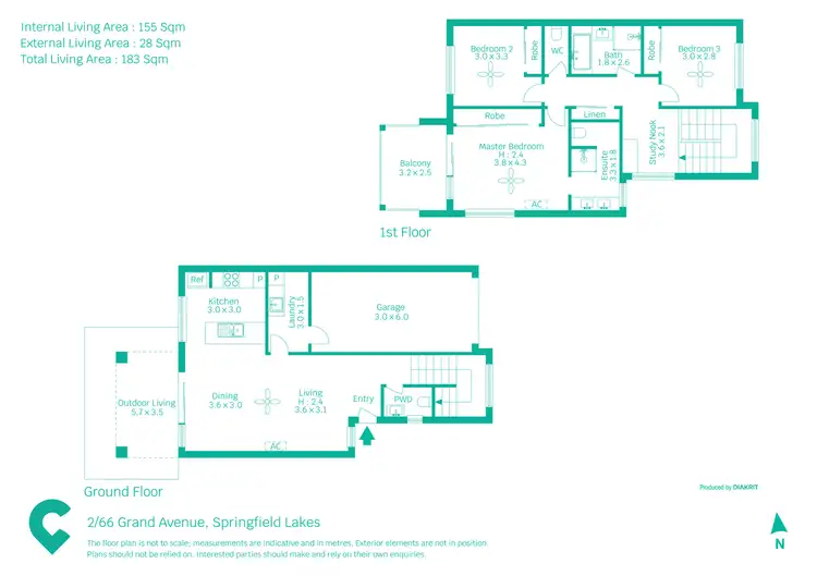 Floorplan of Homely townhouse listing, 2/66 Grande Avenue, Springfield Lakes QLD 4300