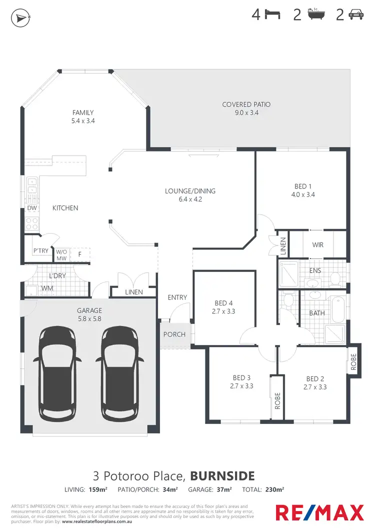Floorplan of Homely house listing, 3 Potoroo Place, Burnside QLD 4560
