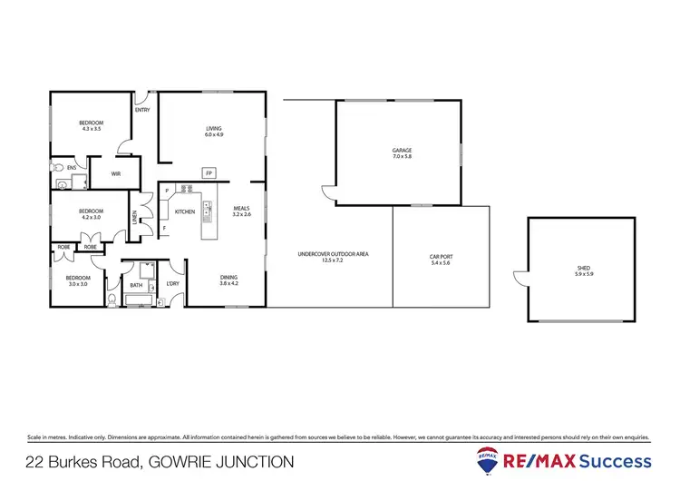 Floorplan of Homely rural property listing, 22 Burkes Road, Gowrie Junction QLD 4352