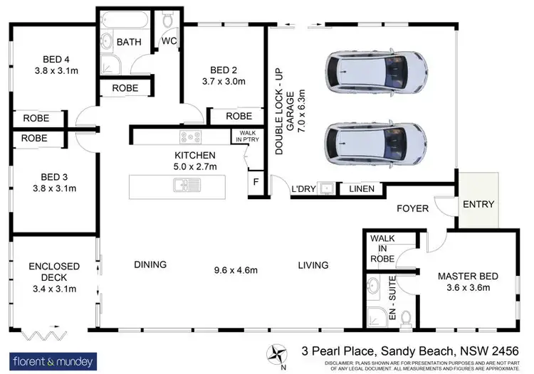 Floorplan of Homely house listing, 3 Pearl Place, Sandy Beach NSW 2456
