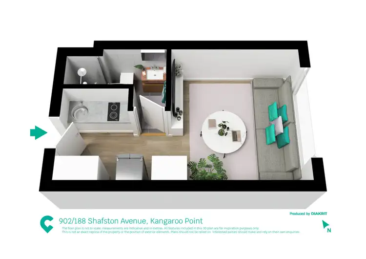 Floorplan of Homely unit listing, 902/188 Shafston Avenue, Kangaroo Point QLD 4169