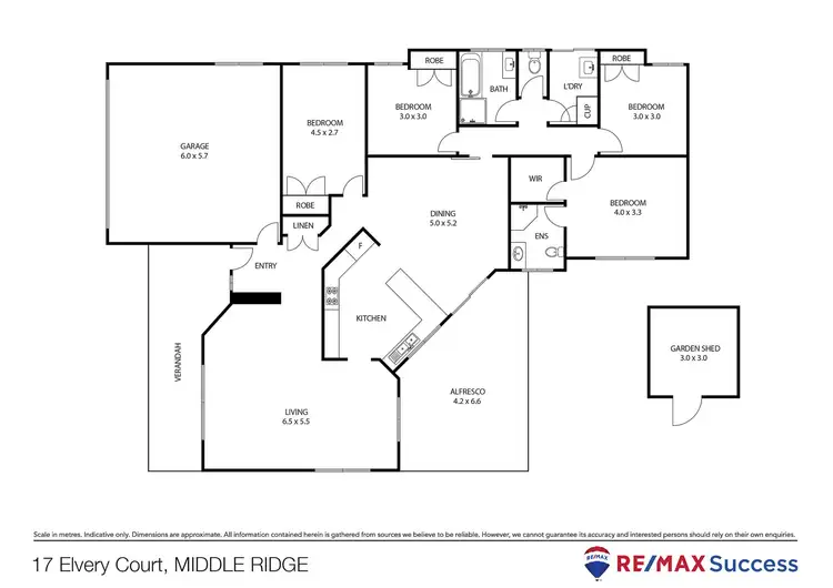 Floorplan of Homely house listing, 17 Elvery Court, Middle Ridge QLD 4350