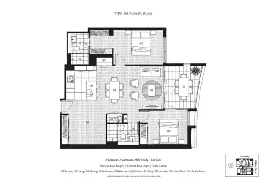 Floorplan of Homely apartment listing, 505/17 Gibbon Street, Woolloongabba QLD 4102