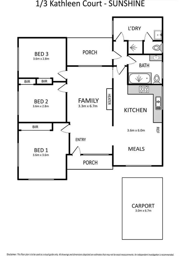 Floorplan of Homely house listing, 3 Kathleen Court, Sunshine VIC 3020