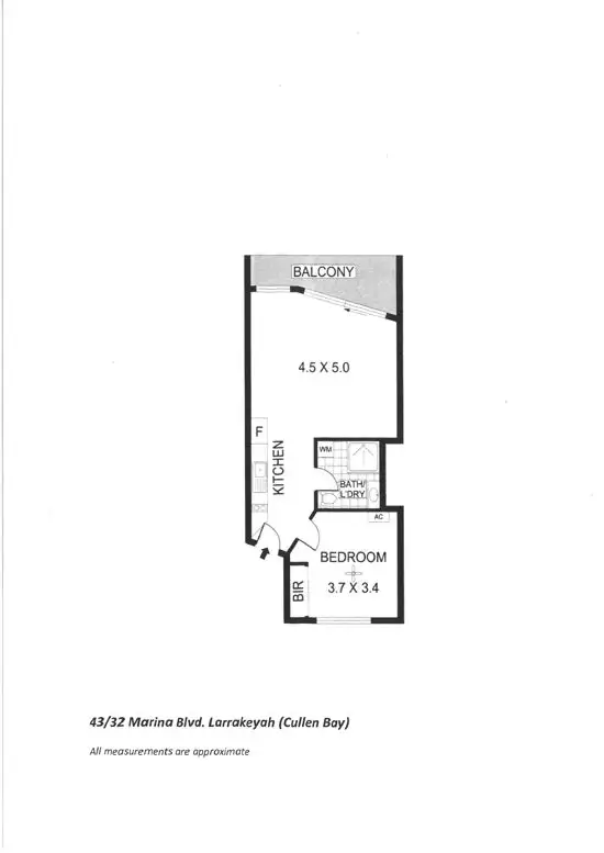 Floorplan of Homely unit listing, 43/32 Marina Boulevard, Larrakeyah NT 820