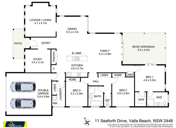 Floorplan of Homely house listing, 11 Seaforth Drive, Valla Beach NSW 2448