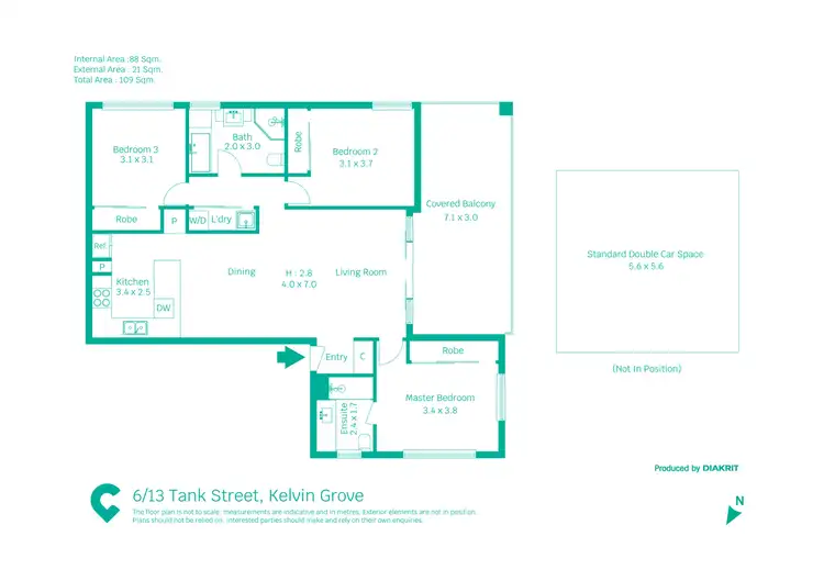 Floorplan of Homely unit listing, 6/13 Tank Street, Kelvin Grove QLD 4059