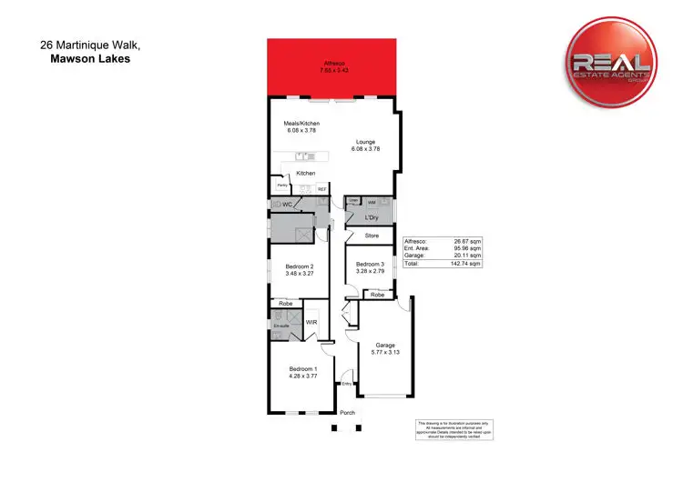 Floorplan of Homely house listing, 26 Martinique Walk, Mawson Lakes SA 5095