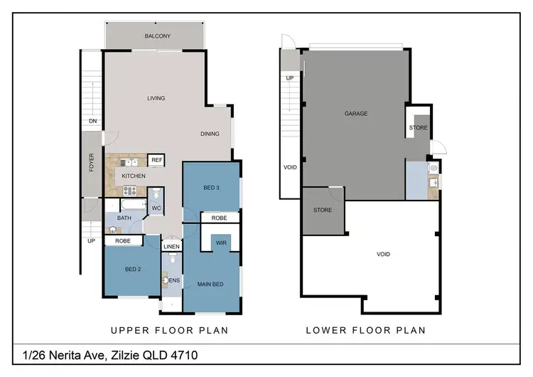 Floorplan of Homely semi-detached listing, 1/26 Nerita Avenue, Zilzie QLD 4710