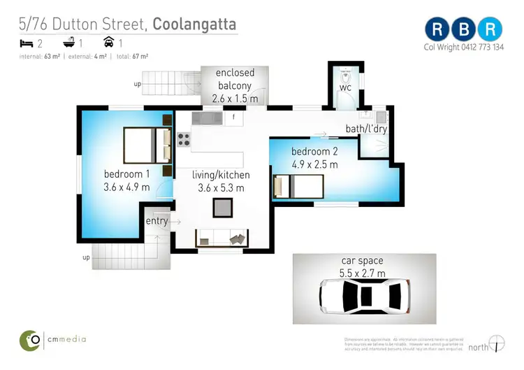 Floorplan of Homely unit listing, 5/76 Dutton Street, Coolangatta QLD 4225