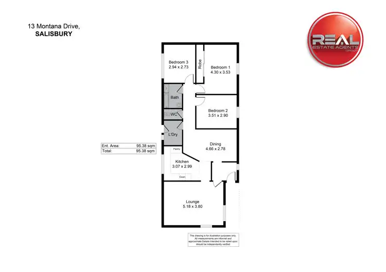 Floorplan of Homely house listing, 13 Montana Drive, Salisbury SA 5108