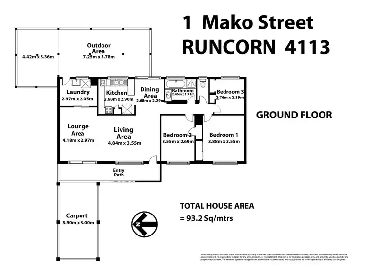 Floorplan of Homely house listing, 1 Mako Street, Runcorn QLD 4113