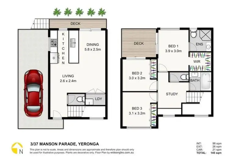 Floorplan of Homely townhouse listing, 3/37 Manson Parade, Yeronga QLD 4104
