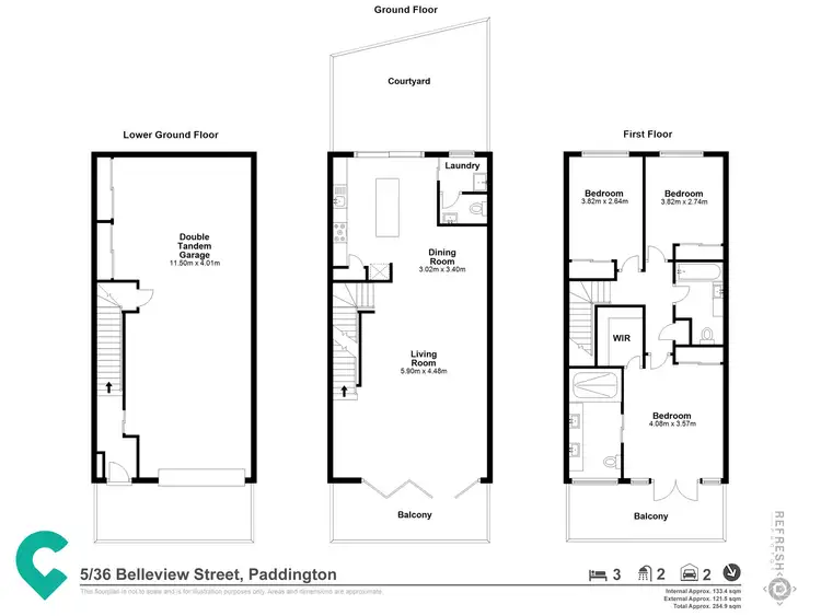 Floorplan of Homely townhouse listing, 5/36 Belleview Parade, Paddington QLD 4064
