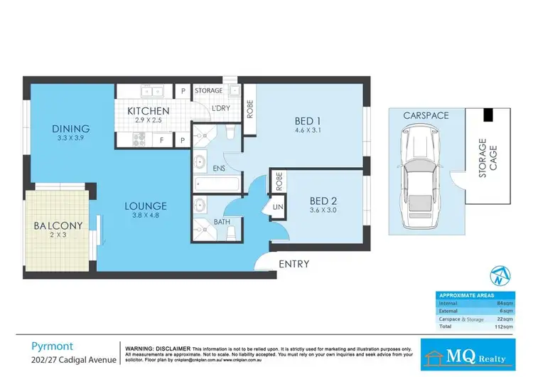 Floorplan of Homely unit listing, 202/27 Cadigal Ave, Pyrmont NSW 2009