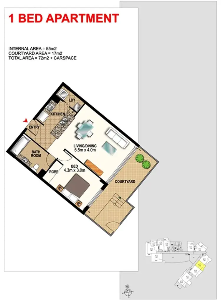 Floorplan of Homely apartment listing, 413/2 Aqua Street, Southport QLD 4215