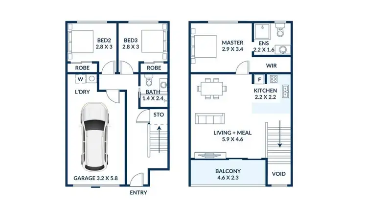 Floorplan of Homely townhouse listing, 1/36 Ewing Road, Logan Central QLD 4114