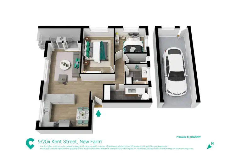 Floorplan of Homely unit listing, 9/204 Kent Street, New Farm QLD 4005