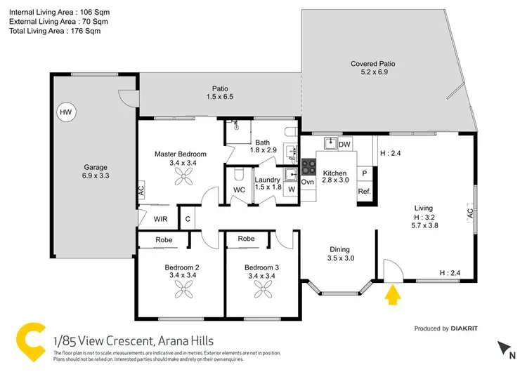 Floorplan of Homely villa listing, 1/85 View Crescent, Arana Hills QLD 4054