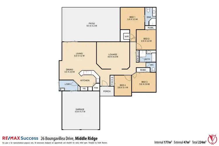 Floorplan of Homely house listing, 26 Bouganvillea Drive, Middle Ridge QLD 4350