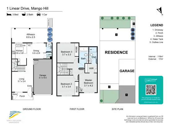 Floorplan of Homely townhouse listing, 87/1 Linear Drive, Mango Hill QLD 4509