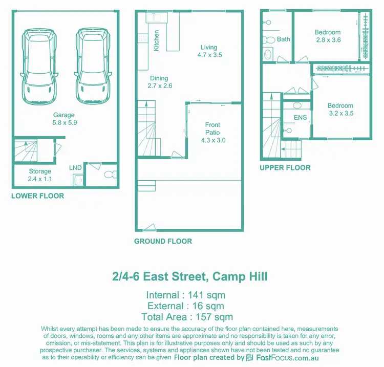 Floorplan of Homely townhouse listing, 2/4-6 East Street, Camp Hill QLD 4152