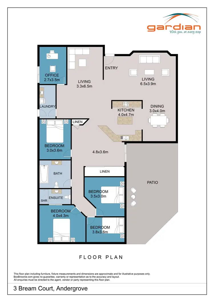 Floorplan of Homely house listing, 3 Bream Court, Andergrove QLD 4740