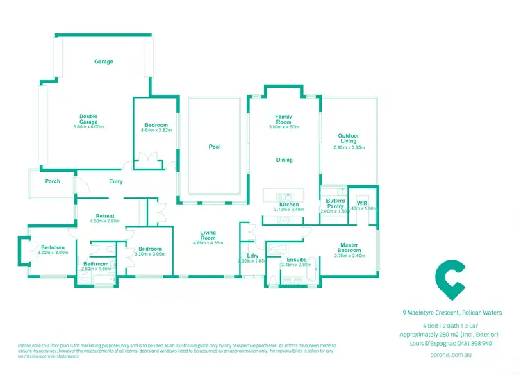 Floorplan of Homely house listing, 9 Macintyre Crescent, Pelican Waters QLD 4551