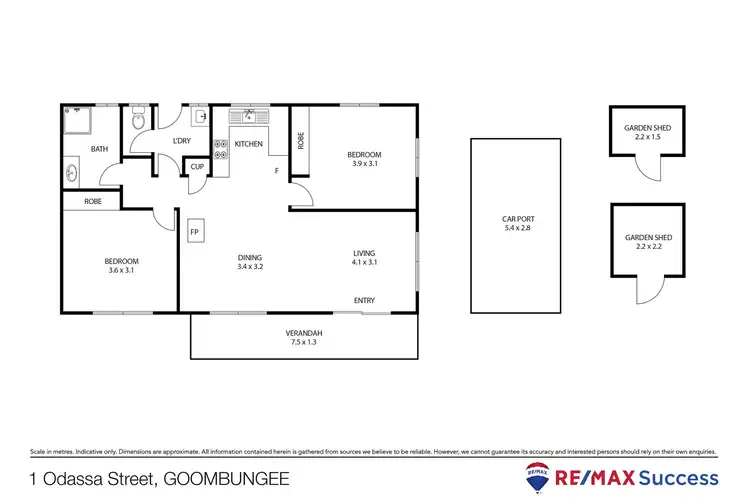 Floorplan of Homely house listing, 1 Odassa Street, Goombungee QLD 4354
