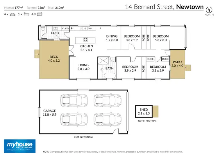 Floorplan of Homely house listing, 14 Bernard Street, Newtown QLD 4350