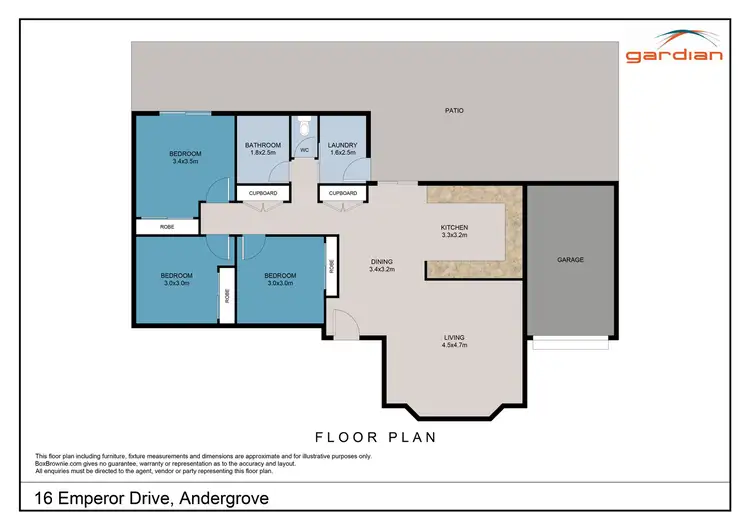 Floorplan of Homely house listing, 16 Emperor Drive, Andergrove QLD 4740
