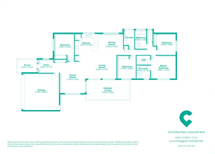 Floorplan of Homely house listing, 62 Huntley Place, Caloundra West QLD 4551