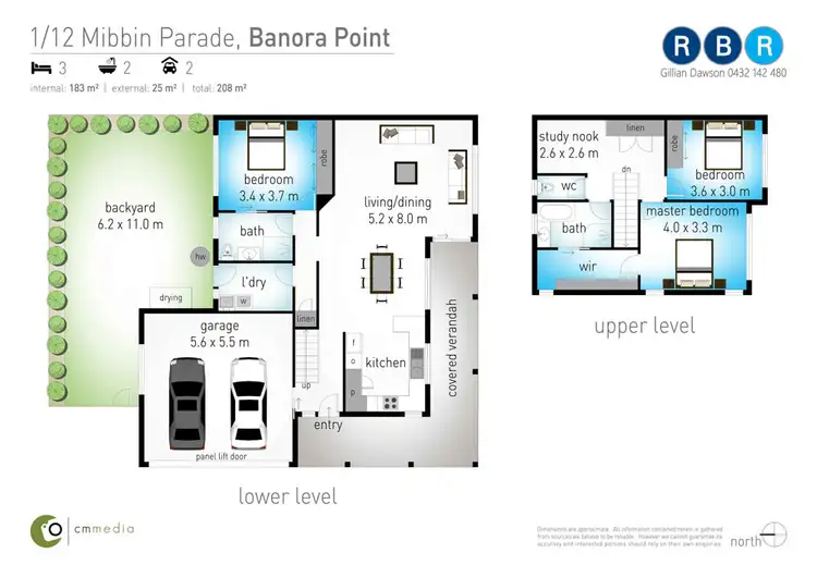 Floorplan of Homely semi-detached listing, 1/12 Mibbin Parade, Banora Point NSW 2486