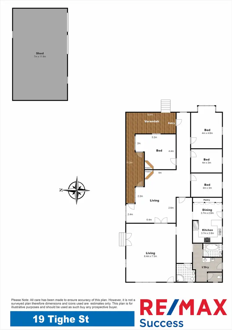 Floorplan of Homely house listing, 19 Tighe Street, Newtown QLD 4350