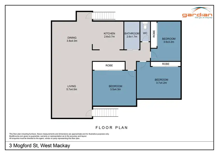 Floorplan of Homely house listing, 3 Mogford Street, West Mackay QLD 4740