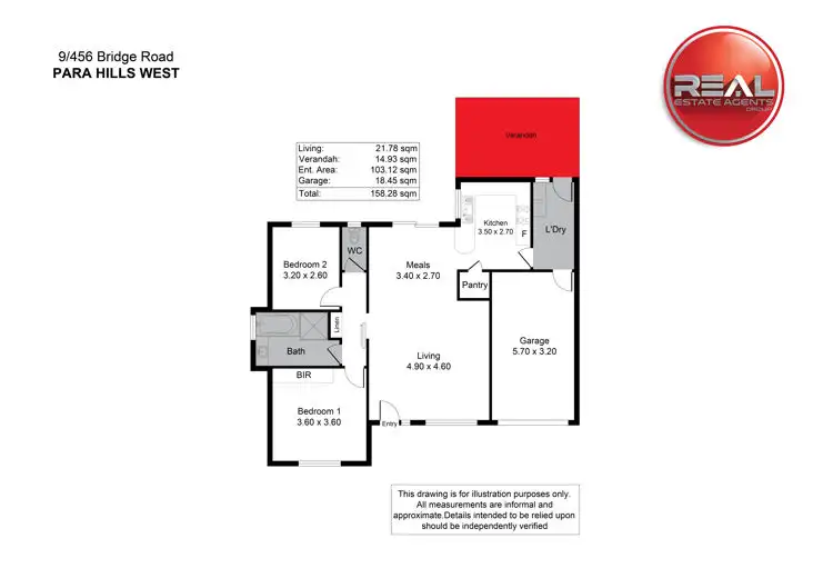 Floorplan of Homely unit listing, 9/456 Bridge Road, Para Hills West SA 5096