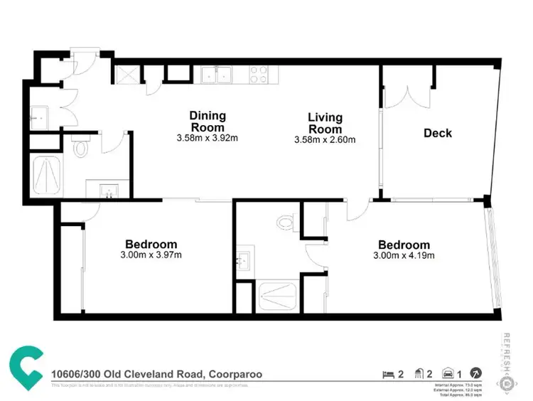Floorplan of Homely unit listing, 10606/300 Old Cleveland Road, Coorparoo QLD 4151