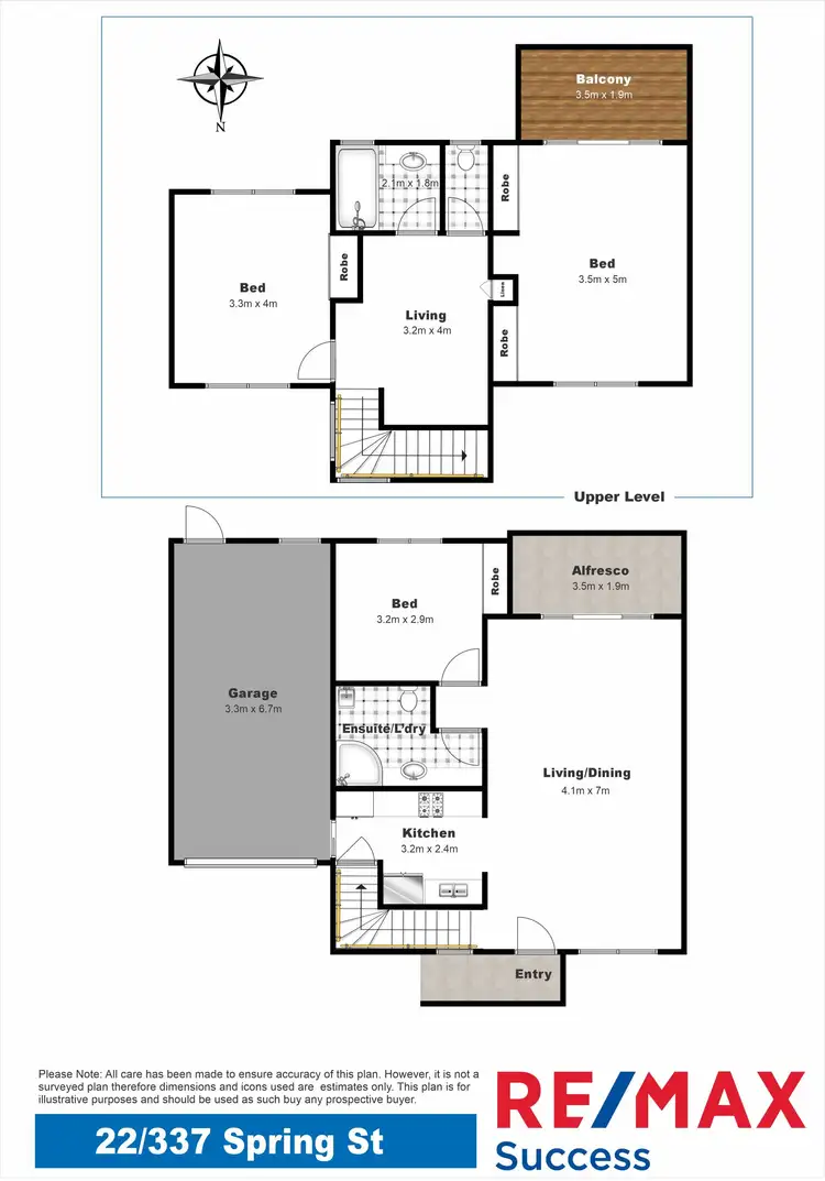 Floorplan of Homely townhouse listing, 22/339 Spring Street, Kearneys Spring QLD 4350