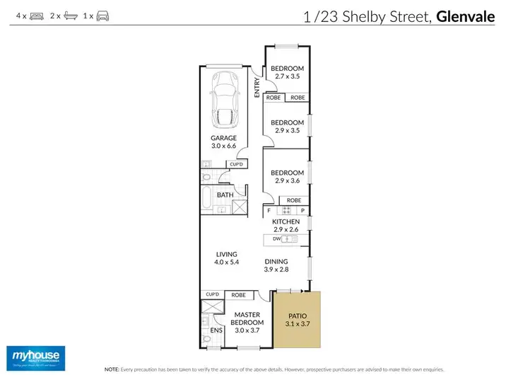 Floorplan of Homely house listing, 1/23 Shelby Street, Glenvale QLD 4350