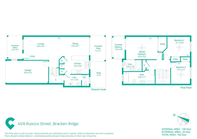 Floorplan of Homely townhouse listing, 45/8 Ruocco Street, Bracken Ridge QLD 4017