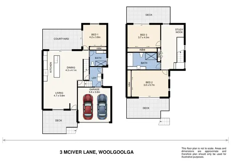 Floorplan of Homely townhouse listing, 3 McIver Lane, Woolgoolga NSW 2456