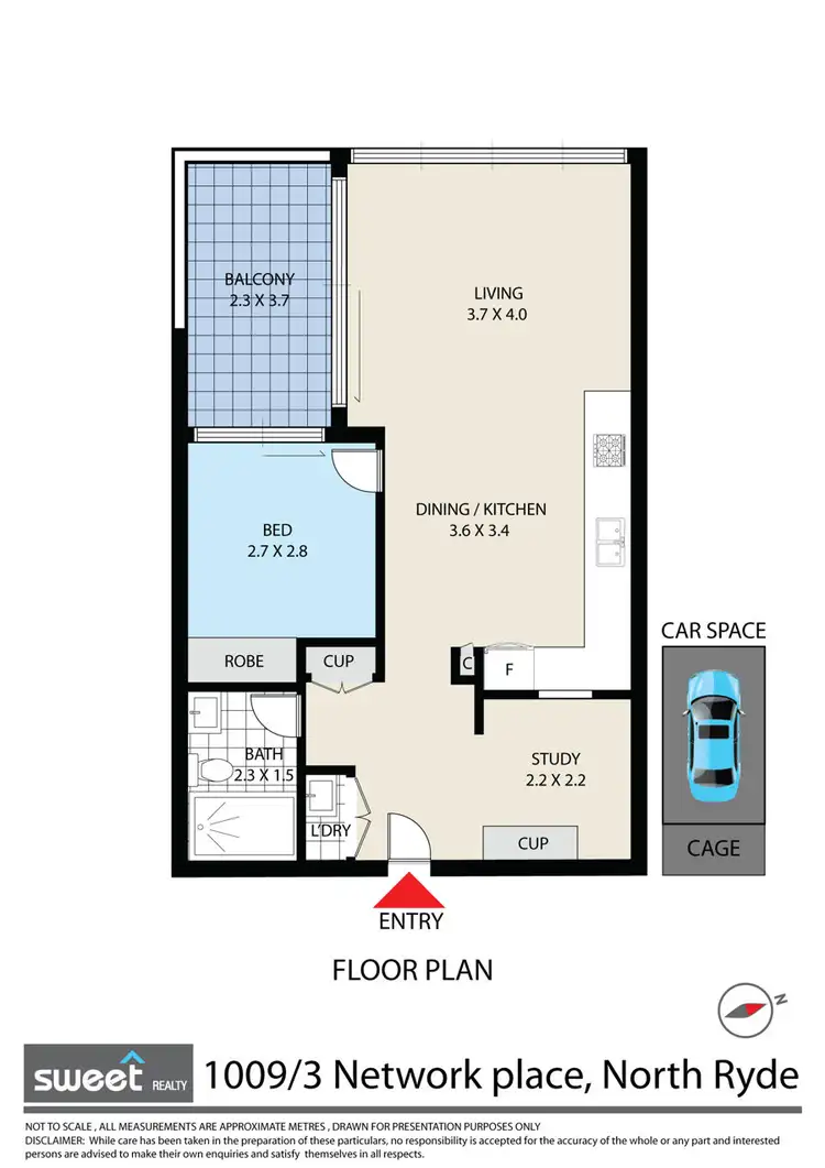 Floorplan of Homely apartment listing, 1009/3 Network Place, North Ryde NSW 2113