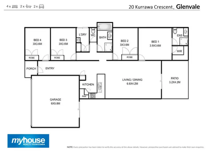 Floorplan of Homely house listing, 20 Kurrawa Crescent, Glenvale QLD 4350