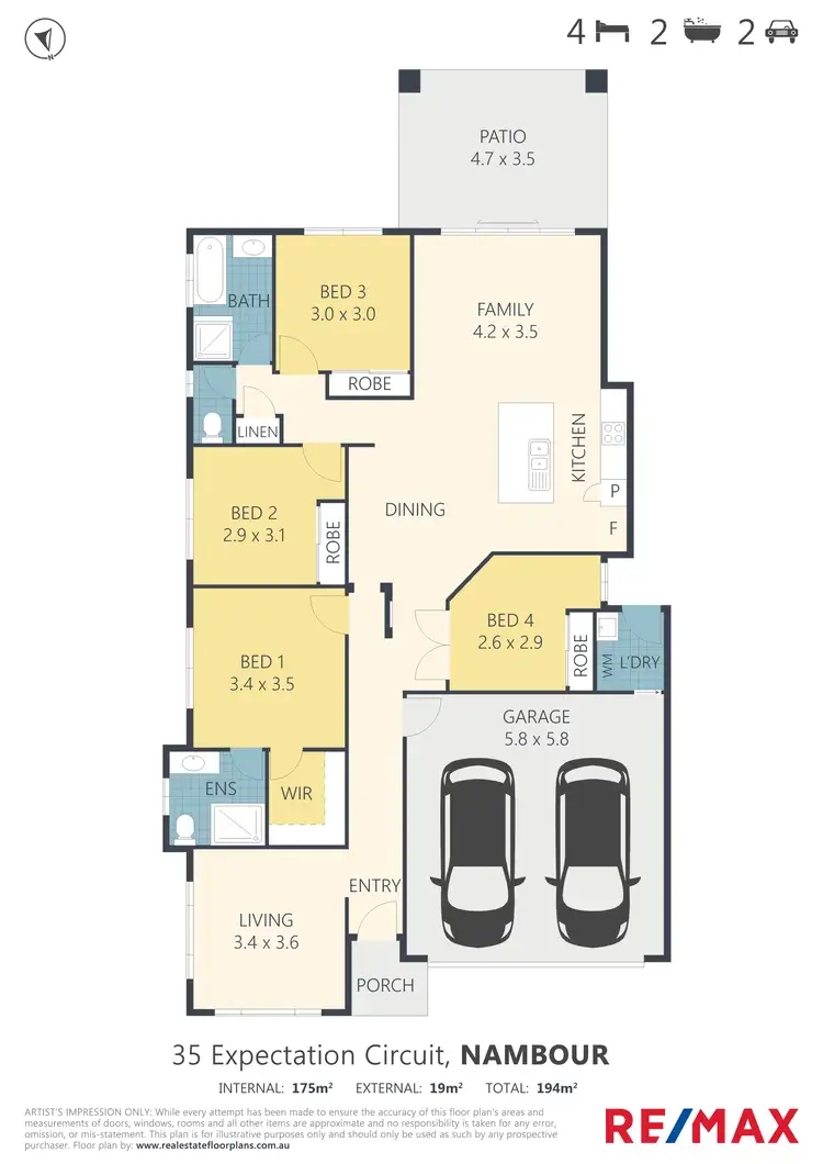 Floorplan of Homely house listing, 35 Expectation Circuit, Nambour QLD 4560